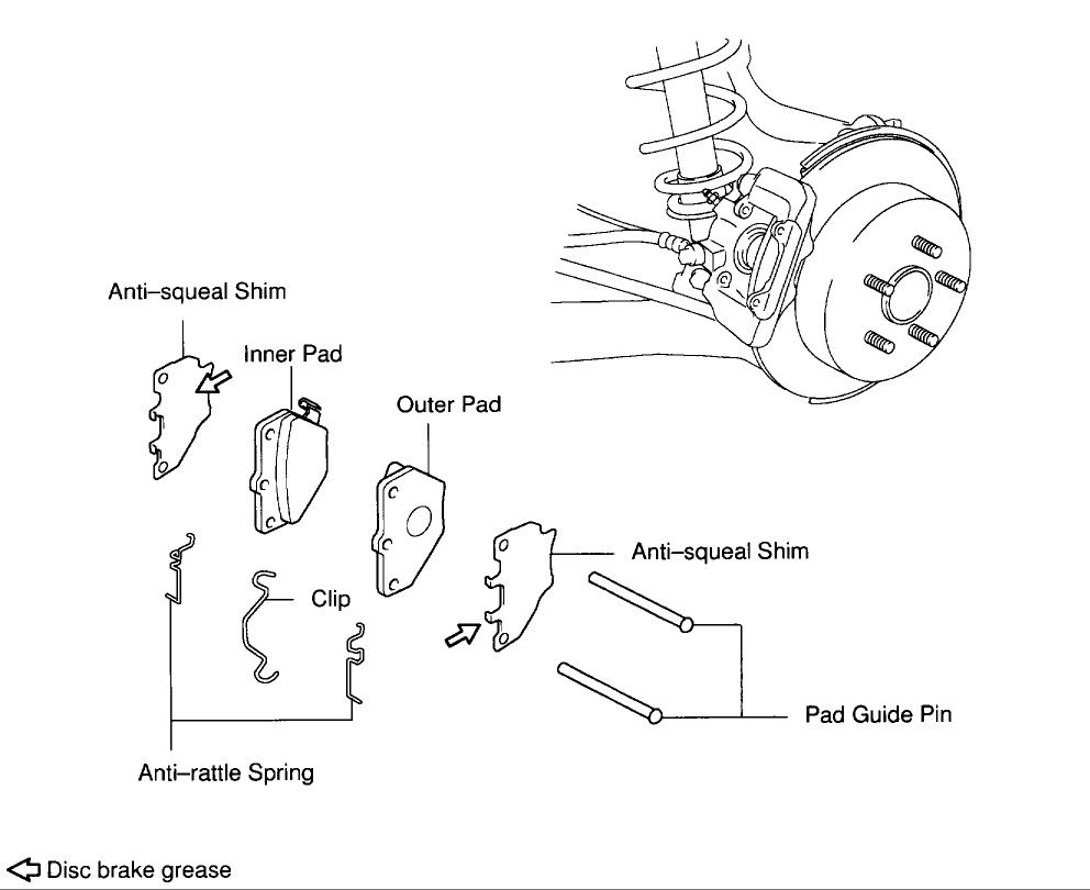 Brake Pads, Rear - Diagram - Celica Hobby