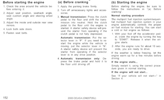 celica owners manual 152