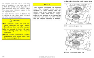 celica owners manual 178